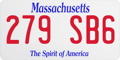 MA license plate 279SB6