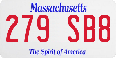 MA license plate 279SB8