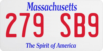 MA license plate 279SB9