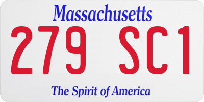 MA license plate 279SC1