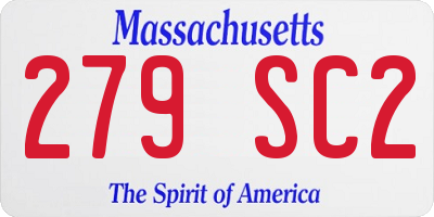 MA license plate 279SC2