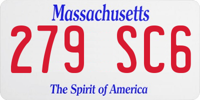 MA license plate 279SC6