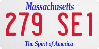 MA license plate 279SE1