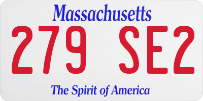 MA license plate 279SE2
