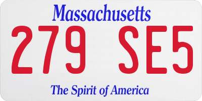 MA license plate 279SE5