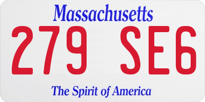 MA license plate 279SE6