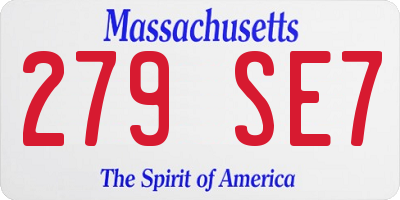 MA license plate 279SE7