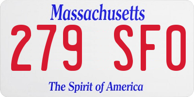 MA license plate 279SF0
