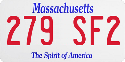 MA license plate 279SF2