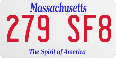 MA license plate 279SF8