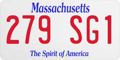 MA license plate 279SG1
