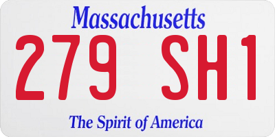 MA license plate 279SH1