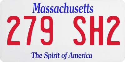 MA license plate 279SH2