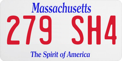 MA license plate 279SH4