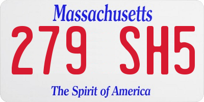 MA license plate 279SH5