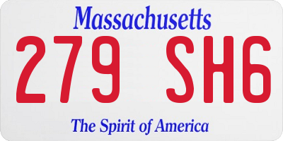 MA license plate 279SH6