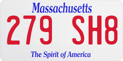 MA license plate 279SH8