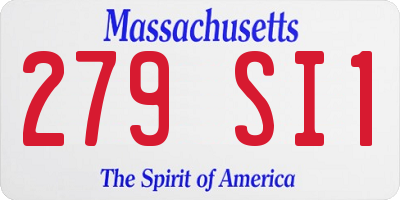 MA license plate 279SI1