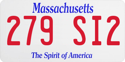 MA license plate 279SI2