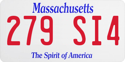 MA license plate 279SI4