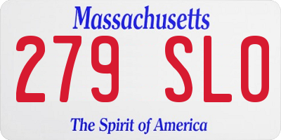 MA license plate 279SL0