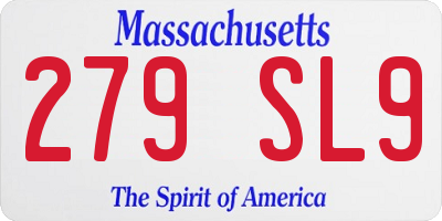 MA license plate 279SL9