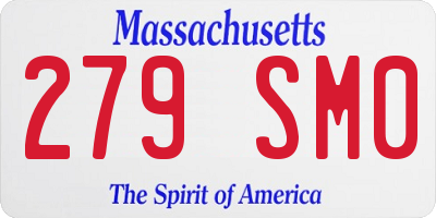 MA license plate 279SM0