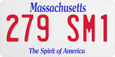 MA license plate 279SM1