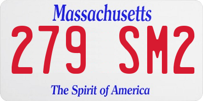 MA license plate 279SM2