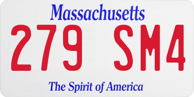 MA license plate 279SM4
