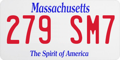MA license plate 279SM7