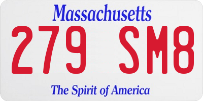 MA license plate 279SM8