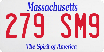MA license plate 279SM9