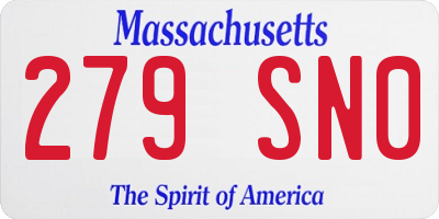 MA license plate 279SN0
