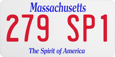MA license plate 279SP1