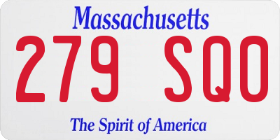 MA license plate 279SQ0
