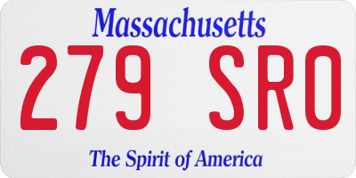 MA license plate 279SR0