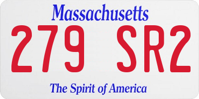 MA license plate 279SR2