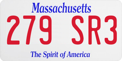 MA license plate 279SR3