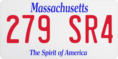 MA license plate 279SR4