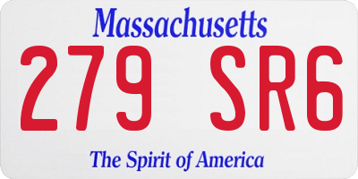 MA license plate 279SR6