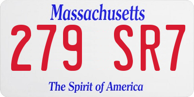 MA license plate 279SR7