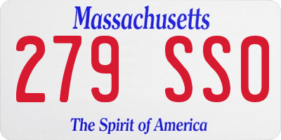 MA license plate 279SS0