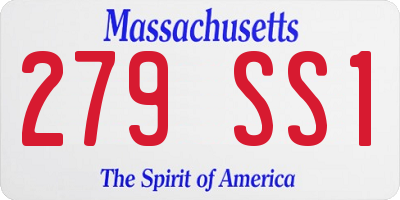 MA license plate 279SS1