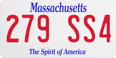 MA license plate 279SS4
