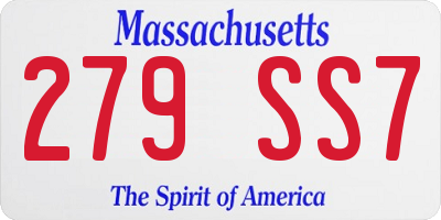 MA license plate 279SS7