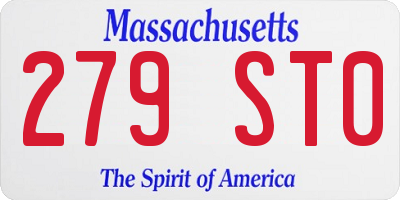 MA license plate 279ST0