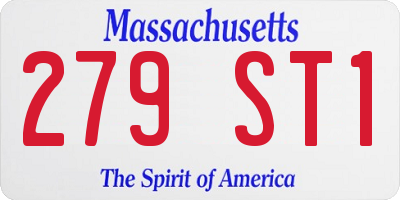 MA license plate 279ST1