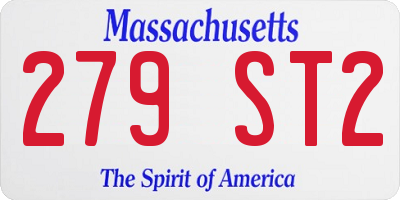MA license plate 279ST2