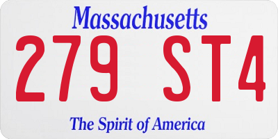 MA license plate 279ST4